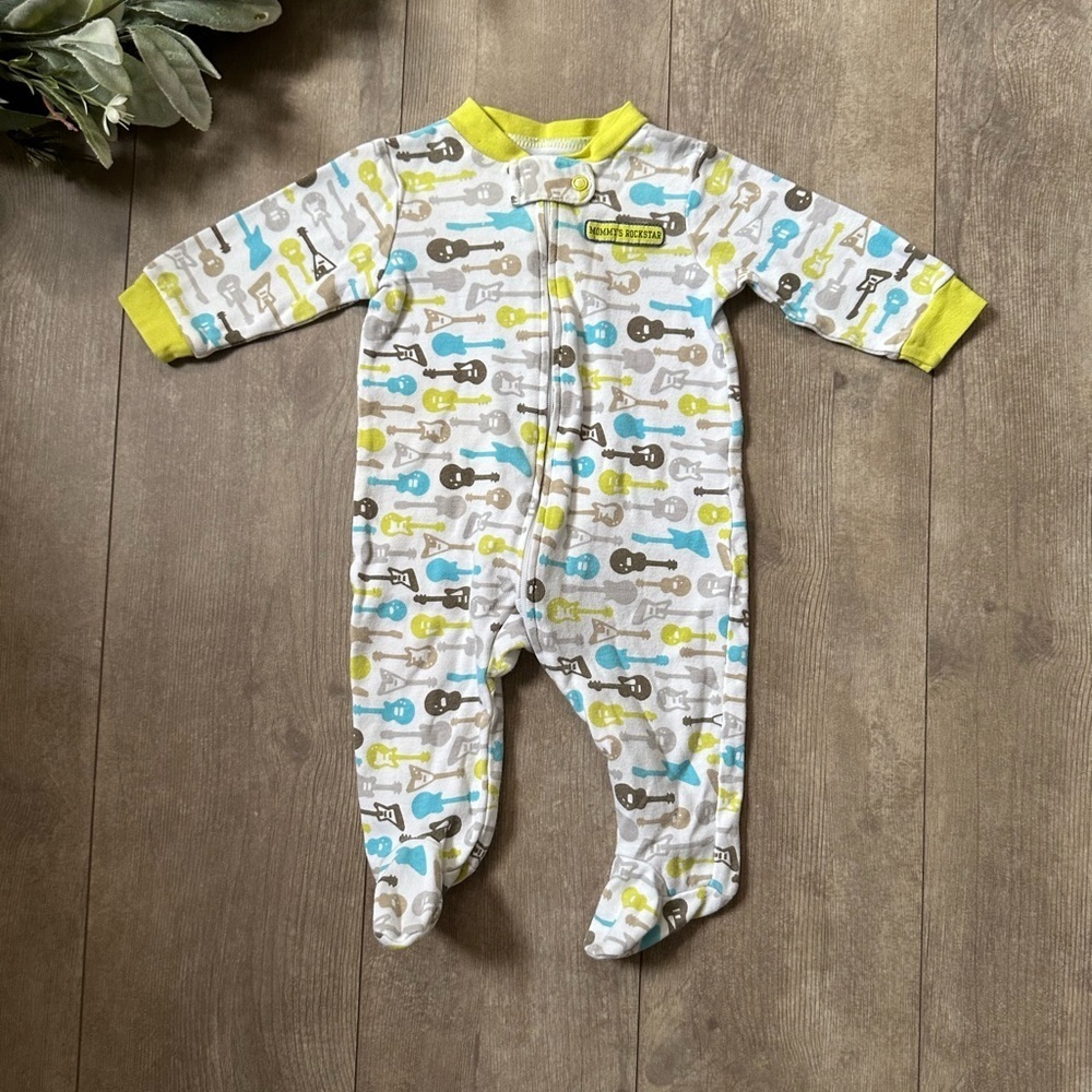 Y2K Carter’s Guitar One-Piece Mommy's Rockstar Baby Boy's Footies Size 3 Months